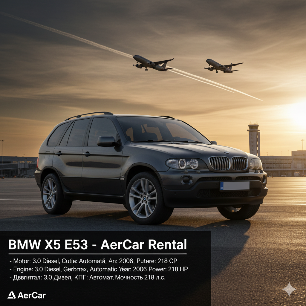 Chirie BMW X5 E53 (2006) – 3.0 Diesel Automat, 218 CP Chișinău